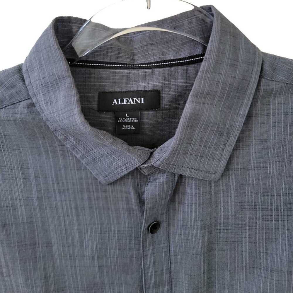 Alfani Men's Grey Button-Down Shirt (L)
